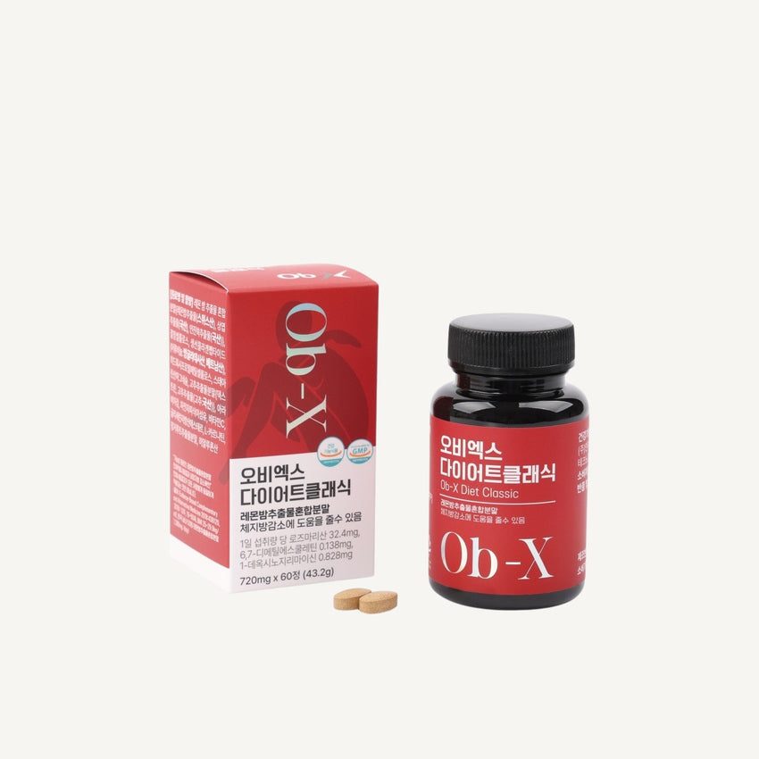 Ob-X Diet Classic doboz, üveg és két tabletta